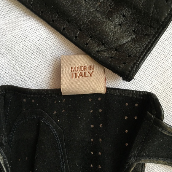 Fratelli Orsini Black Leather Driving Gloves, Size 8 - Picture 6 of 7